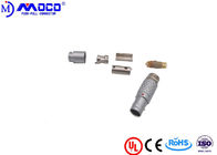 Brass Plated Male Plug M12 6 Pin Connector , Circular Cable Connectors For Audio
