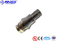 Brass Short Type Circular 4 Pin Connector , Male Straight Plug Connector With Nut