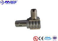 Unipole Right Angle Coax Connector , Coaxial Cable Male Connector  For Flaw Detector