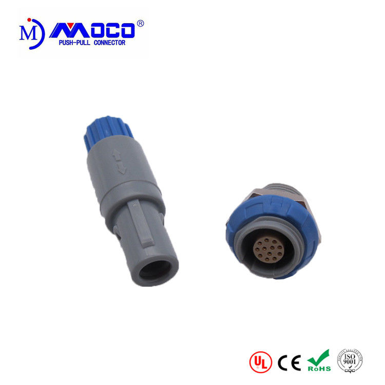 Male And Female Medical Plastic Push Pull Connectors For Patient Monitor 12 Pin 1P Series