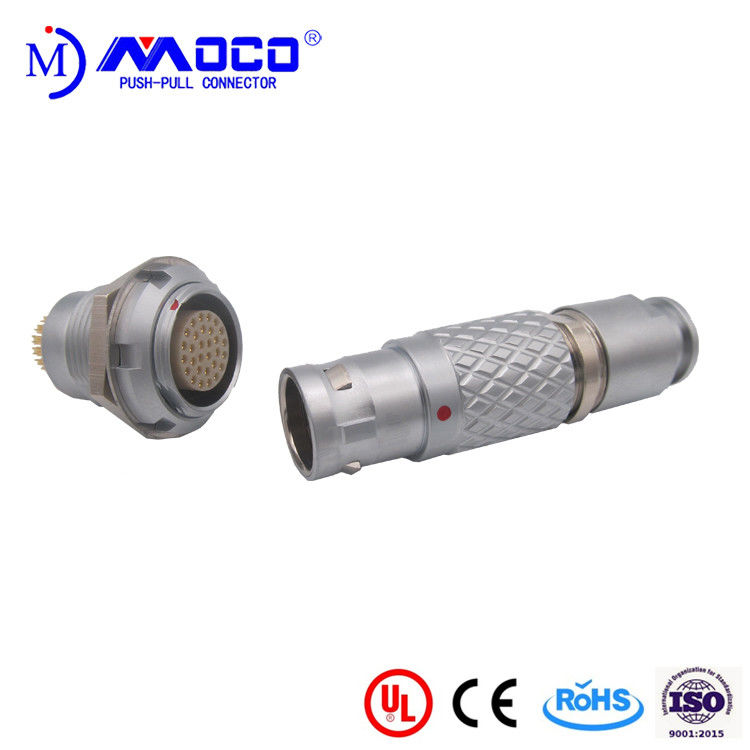 3B Series M18 30 Pin Push Pull Electrical Connectors Cylinder Type 50 IP Rating