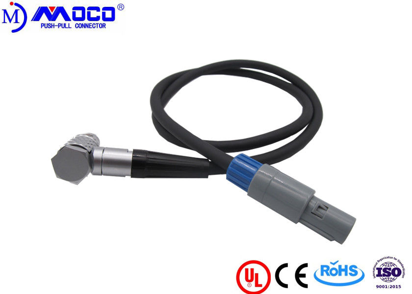 Customized Medical Cable Assemblies Plastic Straight Plug To Right Angle Male