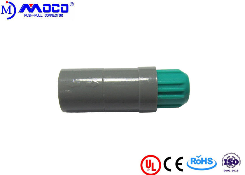 Lightweight 5 Pin Round Connector , Plastic Wire Connectors With Green Nut