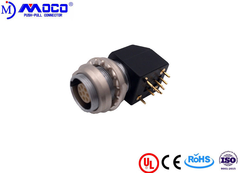 M9 M11 8 Pin Circular Connector , Right Angle Circular Connector With Two Nuts