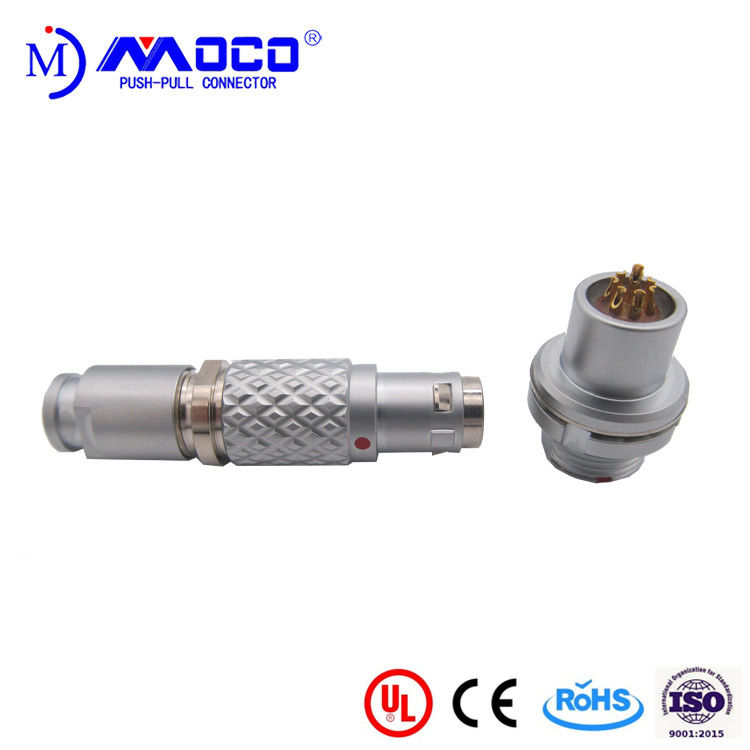 8 Pin Waterproof Circular Connectors Chrome Plated Brass