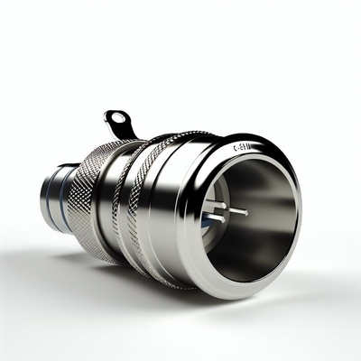 Industrial Push Pull Cable Connectors Chrome Shell Solder Termination