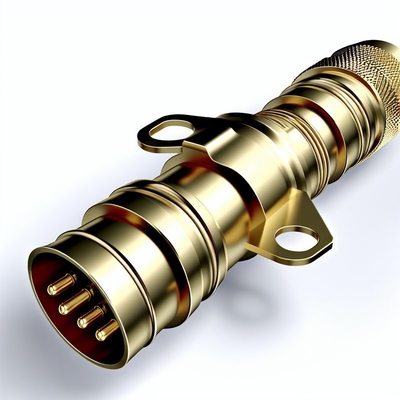 Brass Push Pull Cable Connectors IP50 Solder Termination