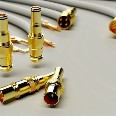 Brass Push Pull Cable Connectors IP50 Solder Termination