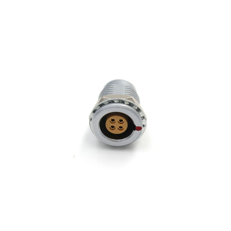 Miniature Circular 4 Pin Connector IP50 10A 1B Series Female Socket Silver Color