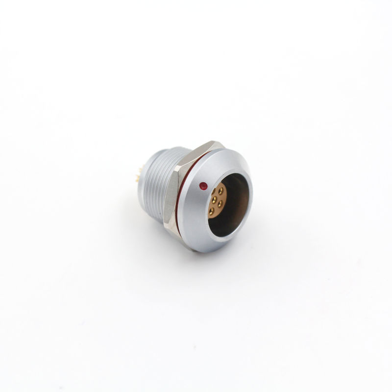 Circular 6 Pin Push Pull Electrical Connectors Waterproof ZGG Fixed Socket